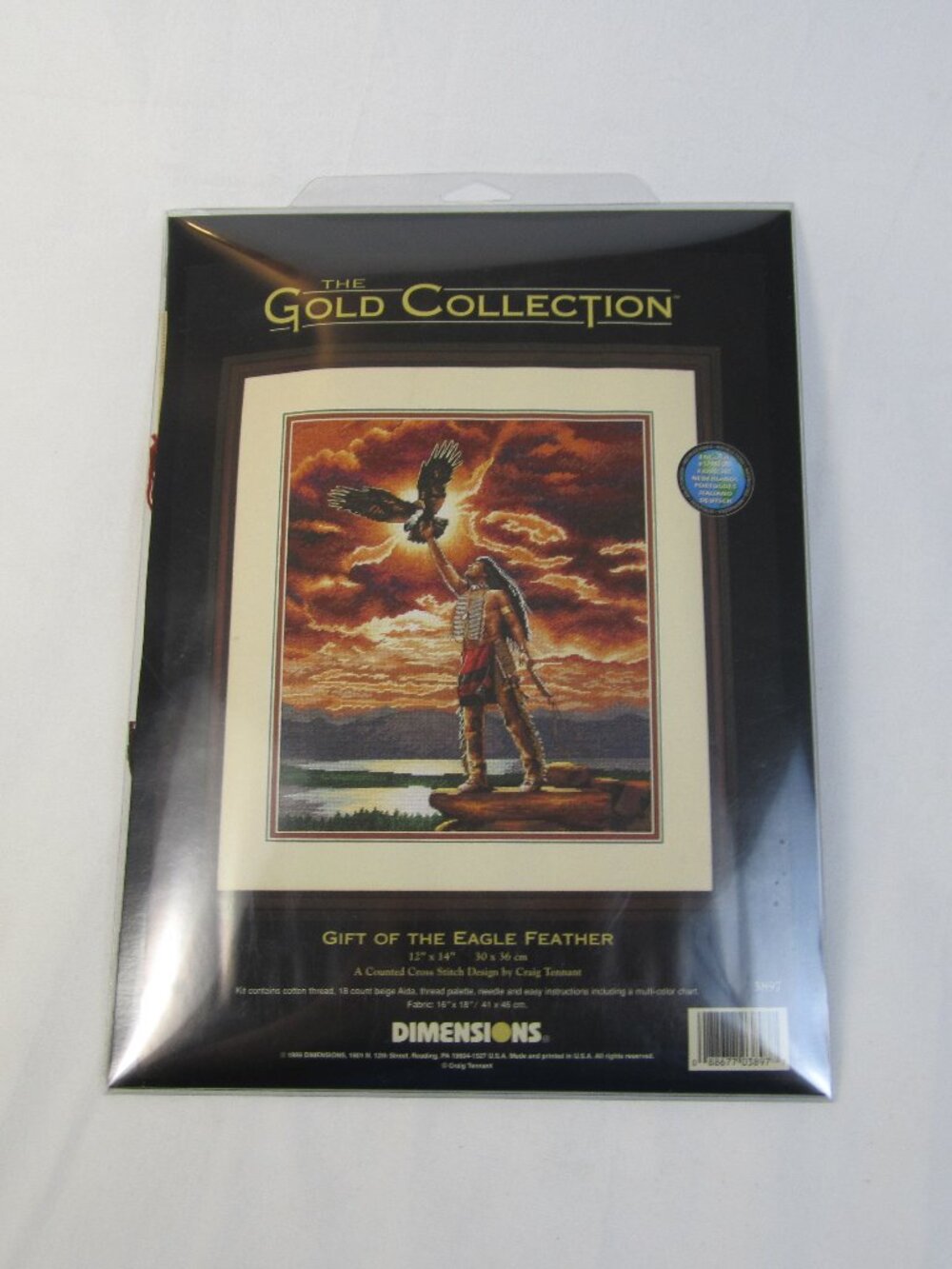 Dimensions Gold Collection GIFT OF THE EAGLE FEATHER Cross Stitch Kit #3897 NEW